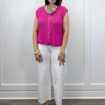 Button Down Comfy Sweater Vest - Pink Sweaters Jodifl