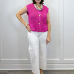 Button Down Comfy Sweater Vest - Pink Sweaters Jodifl