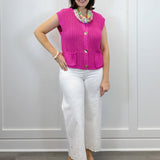 Button Down Comfy Sweater Vest - Pink Sweaters Jodifl