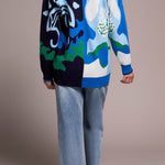 Button Front Jacquard Sweater Cardigan - Nightfall Sweaters Tribal