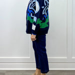 Button Front Jacquard Sweater Cardigan - Nightfall Sweaters Tribal