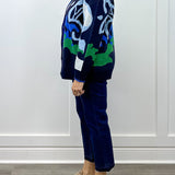 Button Front Jacquard Sweater Cardigan - Nightfall Sweaters Tribal