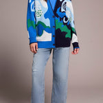 Button Front Jacquard Sweater Cardigan - Nightfall Sweaters Tribal