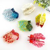 Peacock Acetate Hair Claw Clip - Blue Hair Accessories TheDivaSoap