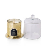 Plaid Cloche Glass Candle - Holiday Champagne Seasonal Aromatique