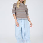 Café Cream Striped Sweater Sweaters Blu Pepper