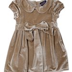 Caitlin Bow Dress - Tan - Sugar Babies Children's Boutique/Meg's Shoppe