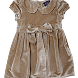 Caitlin Bow Dress - Tan - Sugar Babies Children's Boutique/Meg's Shoppe