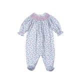 Callie Floral Hand Smock Bishop Footie - Sugar Babies Children's Boutique/Meg's Shoppe