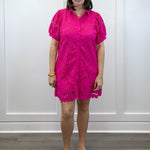 Camellia Lace Dress - Hot Pink Short Dresses Jodifl