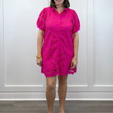 Camellia Lace Dress - Hot Pink Short Dresses Jodifl