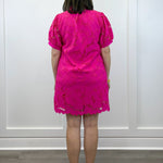 Camellia Lace Dress - Hot Pink Short Dresses Jodifl