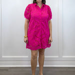 Camellia Lace Dress - Hot Pink Short Dresses Jodifl