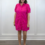 Camellia Lace Dress - Hot Pink Short Dresses Jodifl