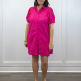 Camellia Lace Dress - Hot Pink Short Dresses Jodifl