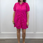 Camellia Lace Dress - Hot Pink Short Dresses Jodifl