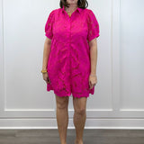 Camellia Lace Dress - Hot Pink Short Dresses Jodifl