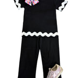 Camila Ric Rac Pant Set - Black Girls Sets Banana Split