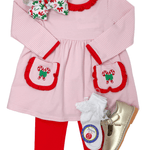 Candy Cane Embroidery Ruffle Pant Set Girls Sets Trotter Street Kids