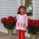 Candy Cane Embroidery Ruffle Pant Set Girls Sets Trotter Street Kids