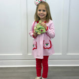 Candy Cane Embroidery Ruffle Pant Set - Sugar Babies Children's Boutique/Meg's Shoppe