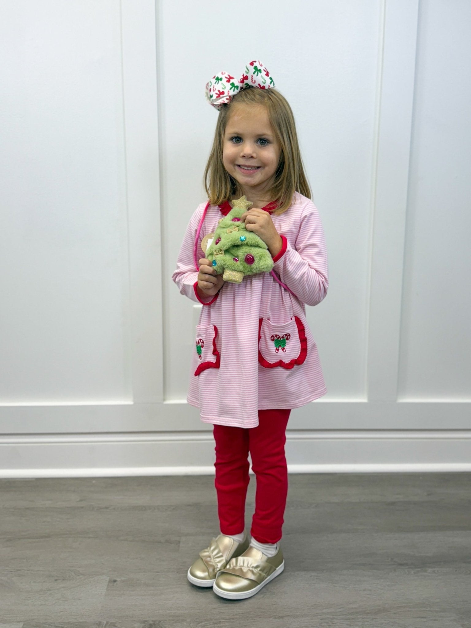 Candy Cane Embroidery Ruffle Pant Set - Sugar Babies Children's Boutique/Meg's Shoppe