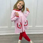Candy Cane Embroidery Ruffle Pant Set - Sugar Babies Children's Boutique/Meg's Shoppe