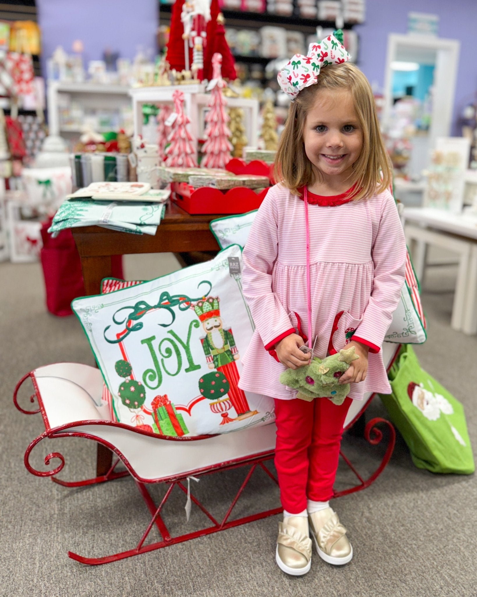 Candy Cane Embroidery Ruffle Pant Set - Sugar Babies Children's Boutique/Meg's Shoppe