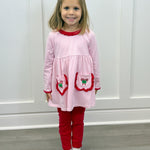 Candy Cane Embroidery Ruffle Pant Set - Sugar Babies Children's Boutique/Meg's Shoppe