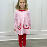 Candy Cane Embroidery Ruffle Pant Set - Sugar Babies Children's Boutique/Meg's Shoppe