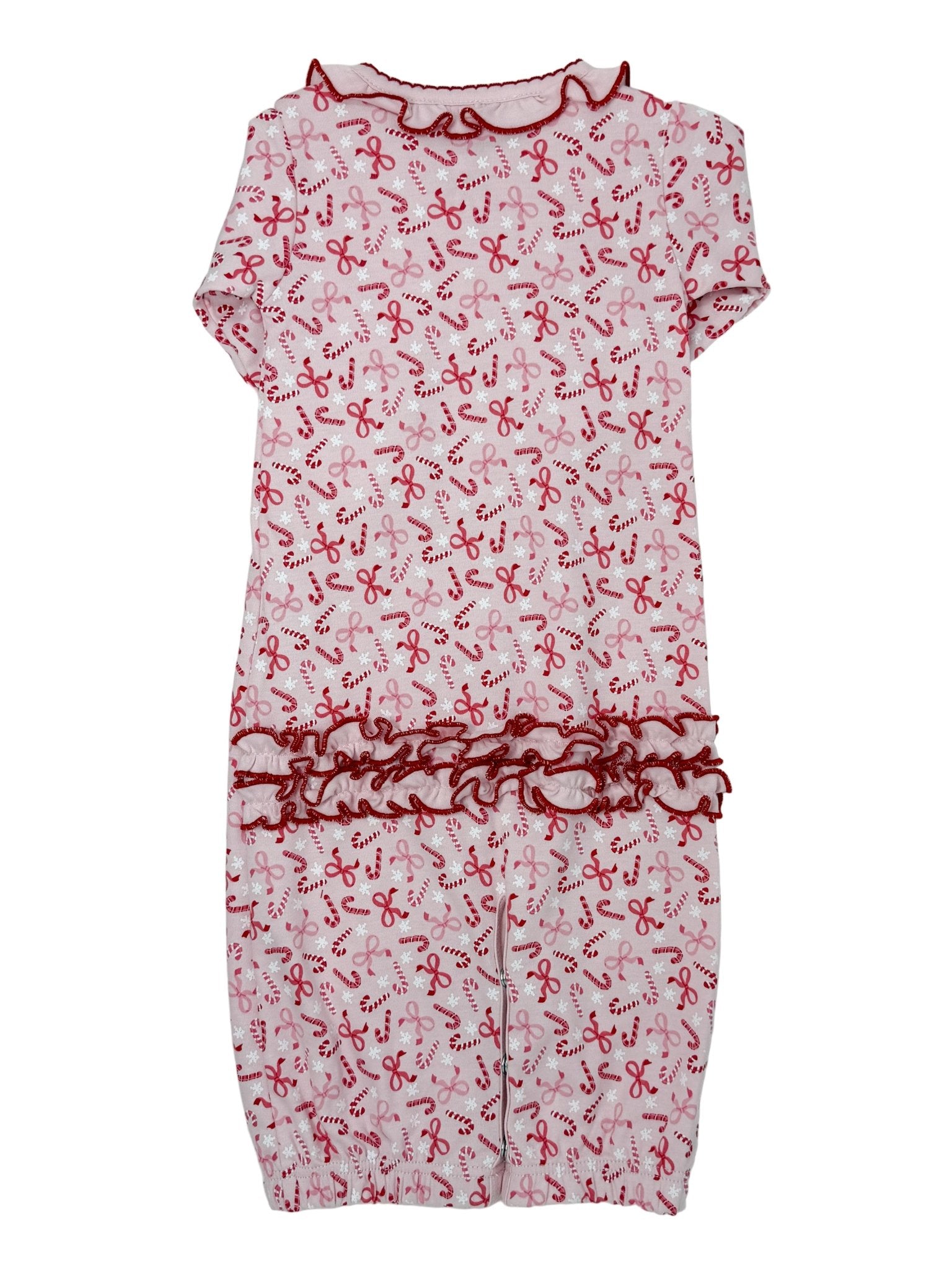 Candy Cane Lane Printed Ruffle Converter Baby Sleepwear Magnolia Baby
