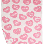 Candy Hearts Luxury Soft Throw Blanket Textiles ComfyLuxe