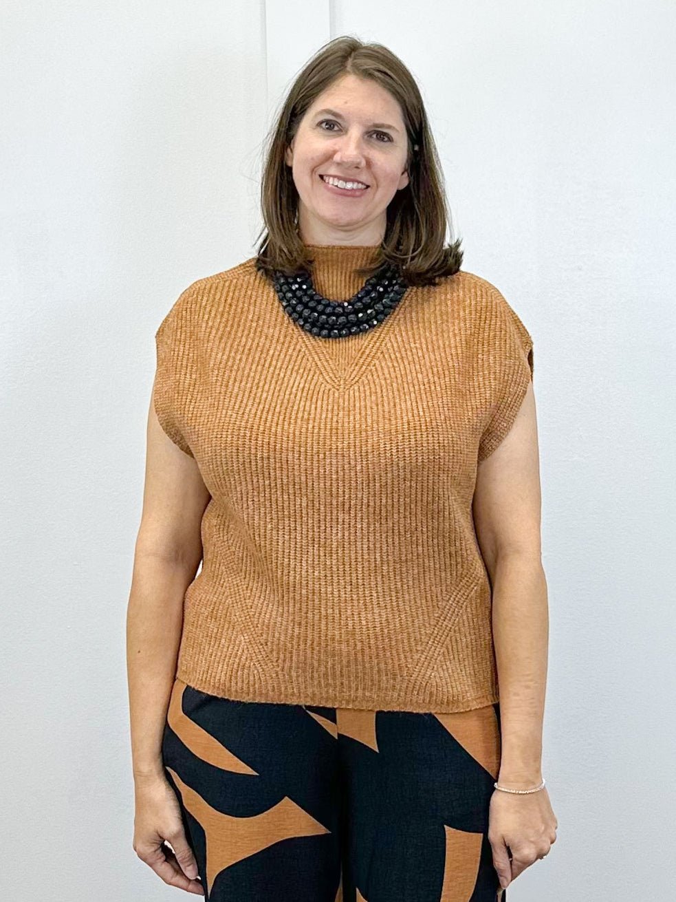 Cap Sleeve Sweater - Bran