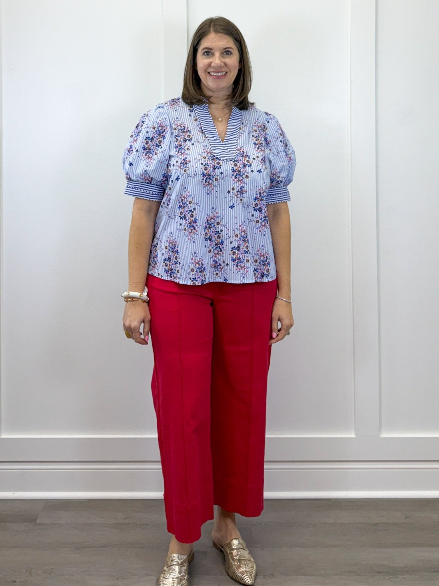 Cape Cod Bouquet Top - Blue Tops Entro