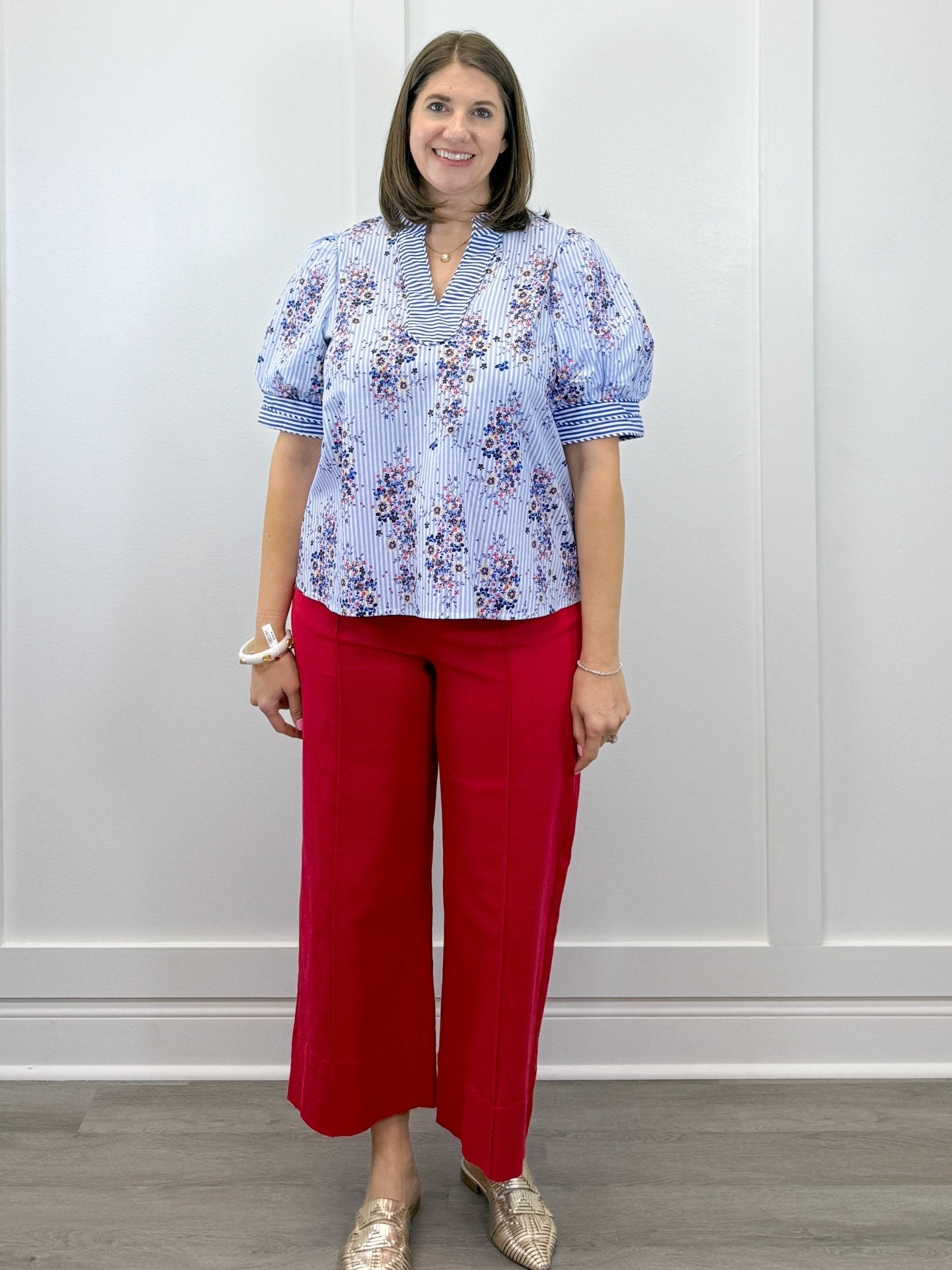 Cape Cod Bouquet Top - Blue Tops Entro