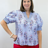 Cape Cod Bouquet Top - Blue Tops Entro