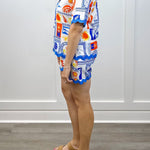 Capri Short Set - Blue Multi Shorts Cezele
