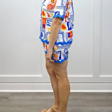 Capri Short Set - Blue Multi Shorts Cezele
