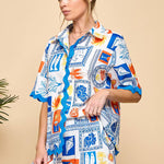 Capri Short Set - Blue Multi Shorts Cezele