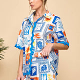 Capri Short Set - Blue Multi Shorts Cezele