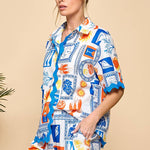 Capri Short Set - Blue Multi Shorts Cezele