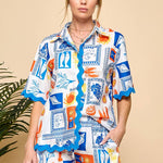 Capri Short Set - Blue Multi Shorts Cezele
