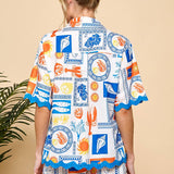 Capri Short Set - Blue Multi Shorts Cezele