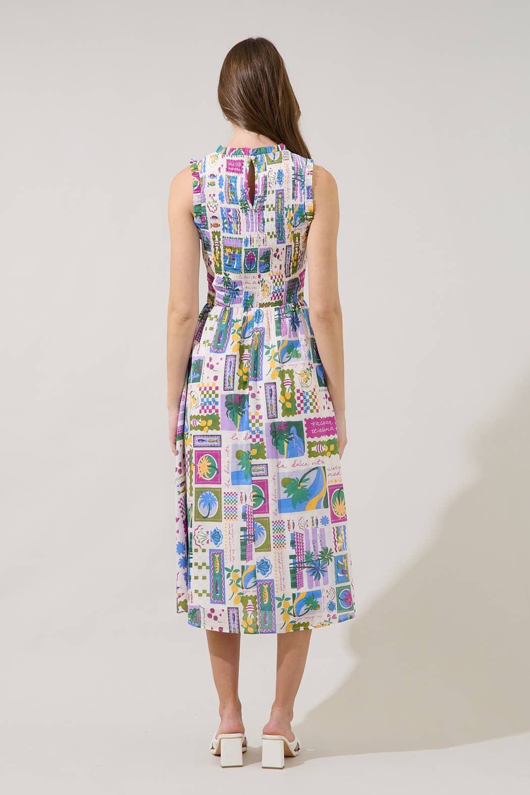 Caren Smocked Postcard Dress Long Dresses Sugarlips