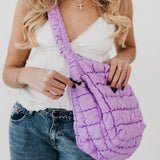 Carmen Quilted Hobo Tote Bag - Lilac Purses + Totes Pretty Simple