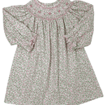 Carol Dress - Pink Liberty Floral Bishop Girls Occasion Dresses Petit Bebe
