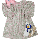 Carol Dress - Pink Liberty Floral Bishop Girls Occasion Dresses Petit Bebe