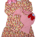 Caroline Tee - Autumn Floral Stripe Girls Tops + Tees Bisby