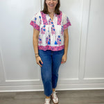 Catalina Blouse - Radiant Orchid Tops Victoria Dunn Design