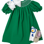 Catherine Pearl Smocked Dress - Green Girls Occasion Dresses Sweet Dreams